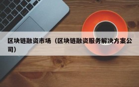 区块链融资市场(区块链融资服务解决方案公司)