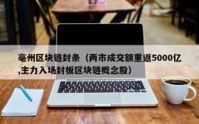 亳州区块链封条(两市成交额重返5000亿,主力入场封板区块链概念股)