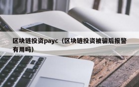区块链投资payc(区块链投资被骗后报警有用吗)