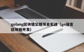 golang区块链公链项目实战(go语言区块链开发)
